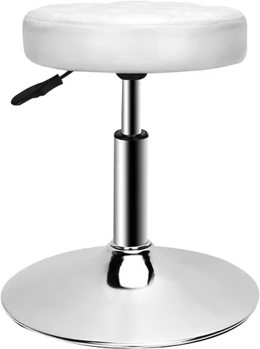 Vista 10 de QiCheng & LYS - Taburete redondo de oficina, altura ajustable, taburete de 360 grados, para oficina, hogar, cocina, belleza, taburete sin ruedas