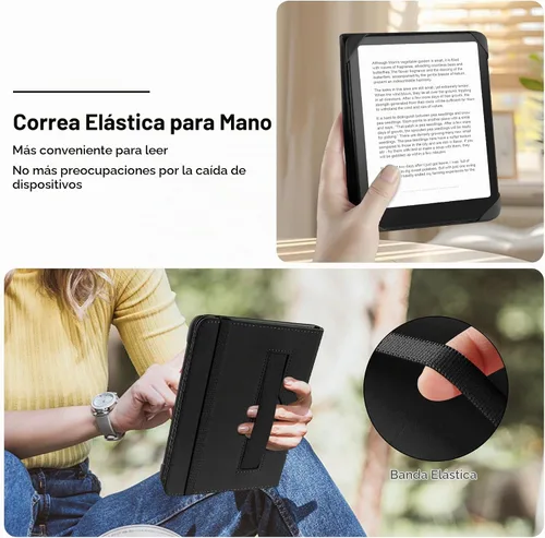 Vista 5 de HoYiXi Funda universal para Kindle eReader de 6 pulgadas, compatible con Paperwhite (2015/2018)/Pocketbook y Tolino/Kobo Clara HD, funda protectora