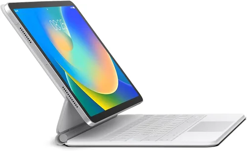 Vista 11 de runelk Funda con teclado para iPad de 10ª generación 2022 y 11ª (A16, 2025) – Teclado estilo mágico con panel multitáctil – Soporte de voladizo
