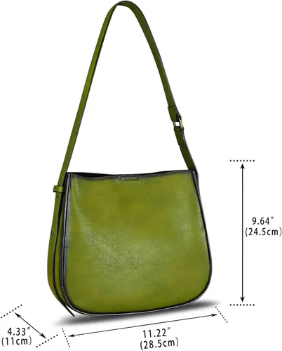 Vista 5 de Bolso bandolera de cuero genuino para mujer, bolso vintage hecho a mano, bolso retro de diseñador Hobo, bolso cruzado
