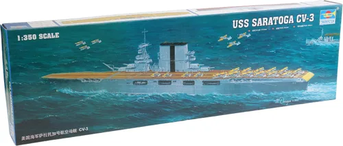 Vista 10 de Trumpeter 1/350 USS Lexington CV2 Kit de modelo de portaaviones Color moldeado