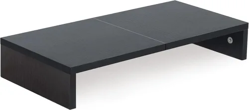 Vista 11 de TEAMIX Paquete de 2 soportes para monitor de 20 pulgadas, soporte de escritorio negro para PC/TV/portátil/impresora, organizador de estante