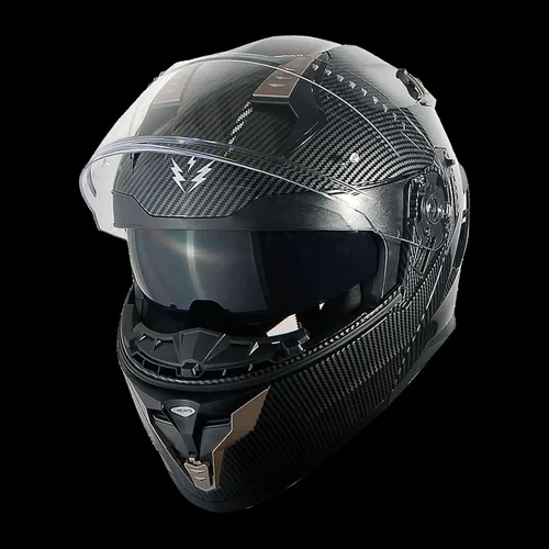 Vista 2 de 1Storm - Casco modular de cara completa para moto, certificado DOT, para adultos, doble visera abatible con escudo interior para sol y lista