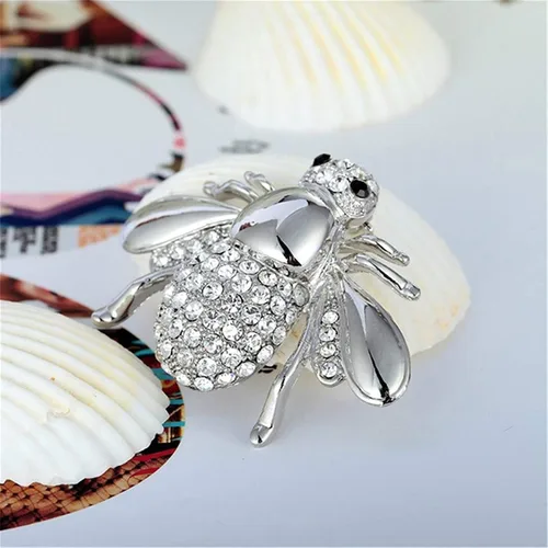 Vista 5 de Broches de abeja con temática de insectos de cristal, broche de animal útil y profesional, Perla, sin piedra, sin perla