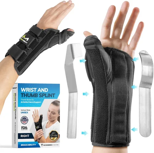 Vista 8 de BraceAbility Férula para la tendinitis del pulgar y la muñeca Inmoviliza la articulación del pulgar para tratar la tenosinovitis de Quervain