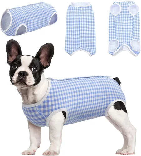 Vista 7 de Kuoser - Traje de recuperación quirúrgica para perros y gatos, camiseta para mascotas después de la cirugía para perros, traje de recuperación Rosa