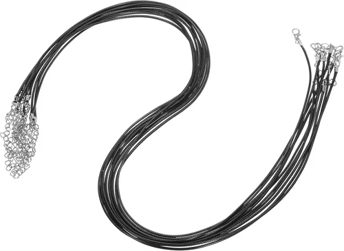 Vista 10 de MECCANIXITY 10 cordones de collar encerado de 18 pulgadas, cadena de collar a granel con cierre de 0.059 in de cuerda de cuero encerado para hacer
