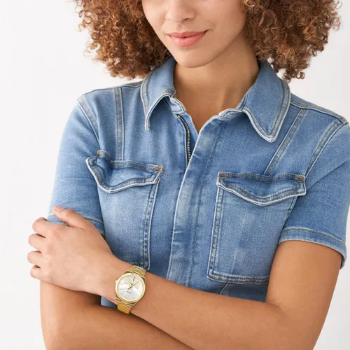 Vista 4 de Fossil Scarlette - Reloj de cuarzo de acero inoxidable para mujer