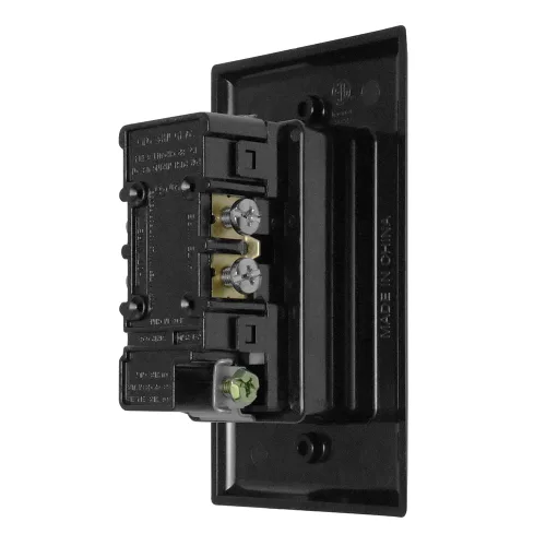 Vista 4 de Construct Pro Single Gang Empotrable Dual Power Resistente a manipulaciones Outlet (negro)