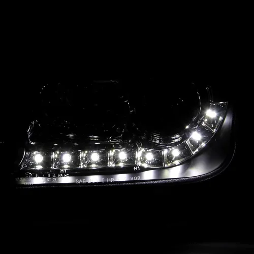 Vista 5 de SPEC-D TUNING Faros LED Proyectores Negros Compatibles con Volkswagen Jetta/Bora Mk4 1999-2004, Conjunto de Faros Izquierdo + Derecho