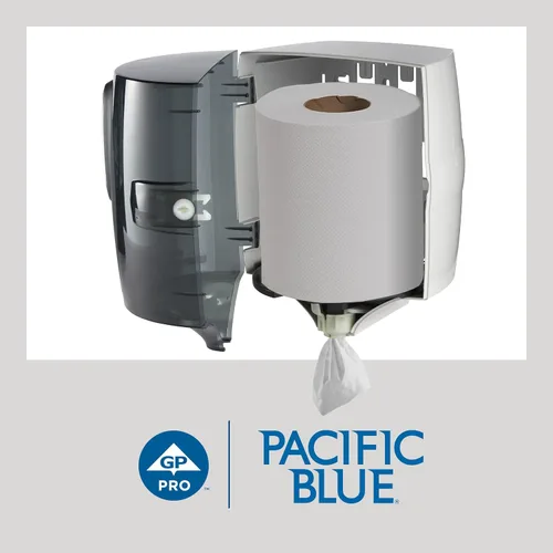 Vista 3 de Pacific Blue Basic Centerpull - Toallas de papel perforadas de 1 capa de GP PRO (Georgia-Pacific), color blanco, 44110, 1000 hojas por rollo, 6