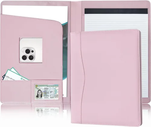 Vista 9 de Padfolio Organizador de Portafolio Soporte para Bloc Legal Carpeta Padfolio Portafolio de Cuero Almacenamiento Portapapeles Bloc de Notas