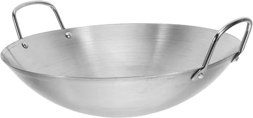 Vista 9 de DOITOOL Wok de acero inoxidable, sartén antiadherente de 11 pulgadas de doble mango wok utensilios de cocina de cocina
