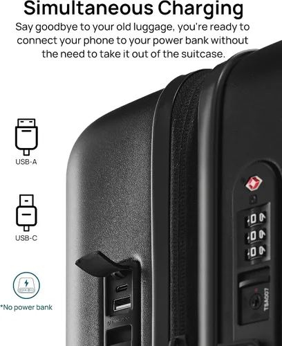 Vista 3 de NINETYGO EQUIPAJE para viaje, Negro