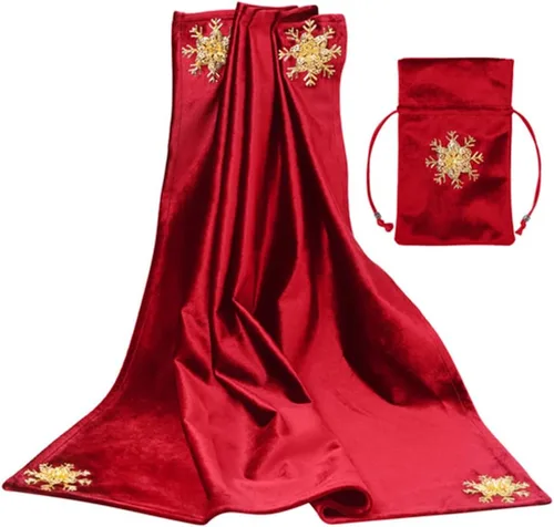 Vista 19 de BLESSUME Wizard Tarot Mantel y bolsa Cuadrado Azul Tarot Paño Negro