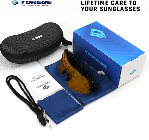 Vista 6 de TOREGE Z87 - Gafas de sol deportivas para hombre y mujer, protección UV, ideales para ciclismo, pesca, béisbol, correr, golf y hombre de hielo
