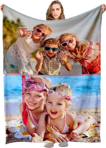 Vista 8 de Manta personalizada con imagen, manta de fotos personalizada, manta personalizada, regalos personalizados para novio, novia, mamá
