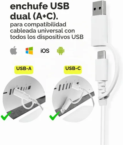 Vista 3 de Macally Ratón USB con cable para Mac y Windows, mouse simple de computadora con cable de 3 botones, diseño de rueda de desplazamiento con cable