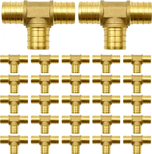 Vista 17 de Paquete de 10 accesorios de codo PEX de 1/2 pulgada, accesorios de latón para tubería PEX