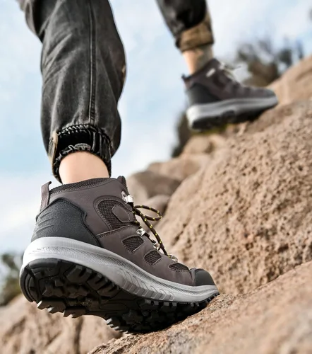 Vista 7 de UPSOLO Botas de senderismo para hombre al aire libre para senderismo