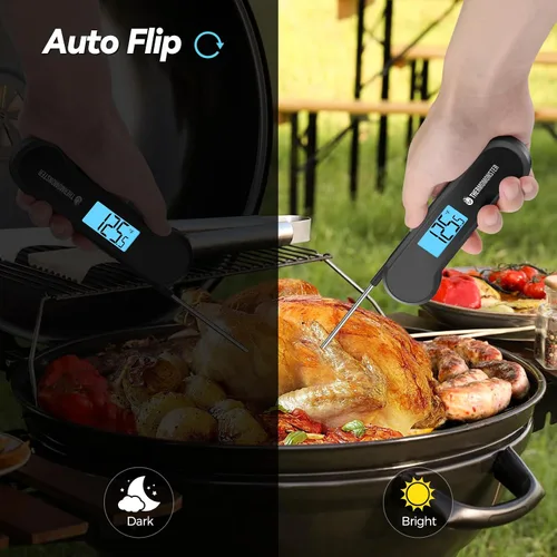 Vista 4 de Termómetro digital de lectura instantánea de 0.5 segundos para carne con precisión de ± 0.5 ℉, termómetro de alimentos para cocinar utensilios