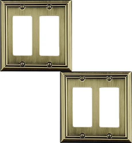 Vista 19 de OKAWYC Cubierta Individual en Blanco para Interruptor de Luz Placa de Pared de Metal Adler, Paquete de 4 Latón Antiguo 1 Gang, Cubierta