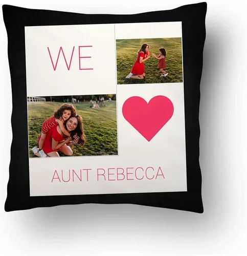 Vista 31 de Almohada fotográfica personalizada. Personalizada con imágenes para cumpleaños, aniversario y Navidad. (inserto + funda)