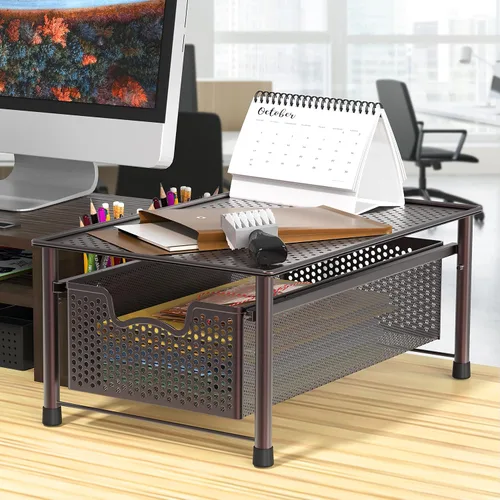 Vista 2 de Simple Houseware - Organizador con cajones de cesta apilables para gabinete, bronce