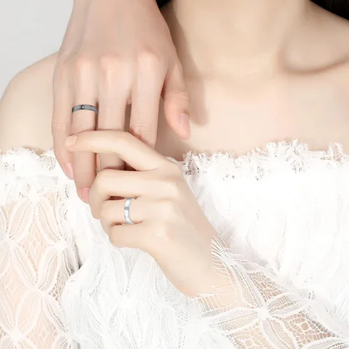 Vista 3 de OHAYOO 925 Sterling Silver Couple Rings I Love You Promise Rings Open Rings Adjustable Engagement Wedding Band Sets Jewelry for Men Women