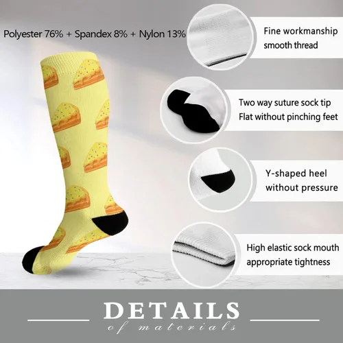 Vista 6 de devor Calcetines de algodón para botas de trabajo, calcetines largos hasta el muslo para mujer, calcetines de pastel de moda, Blanco