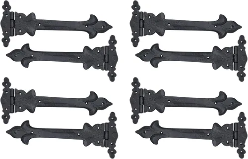 Vista 25 de Adonai Hardware Adonijah Bisagra falsa de aluminio para montaje frontal (6.5" x 12 Pack, Negro mate) para puertas de granero, puertas, armarios