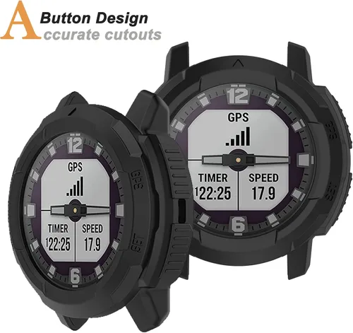 Vista 4 de Miimall Compatible con Garmin Instinct Crossover Case, resistente a los arañazos Anti-caída TPU Funda de protección militar para accesorios solares