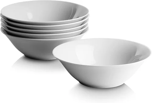 Vista 8 de 10 Strawberry Street Simply White - Plato redondo para ensalada de 7.5 pulgadas, juego de 6