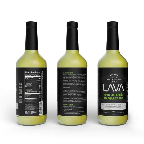 Vista 2 de LAVA LAVA Craft Cocktail Co. - Mezclador de cóctel de margarita jalapeño picante y paloma paloma rojo rubí y pomelo de LAVA Craft Cocktail Co., bajo