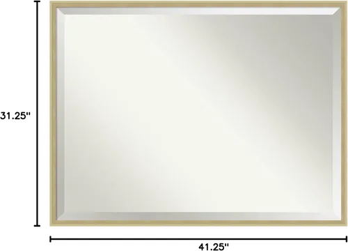 Vista 6 de Amanti Art Espejo de pared dorado de 31 x 41 pulgadas, espejo rectangular de baño Lucie Champagne para decoración de pared, sala de estar, marco