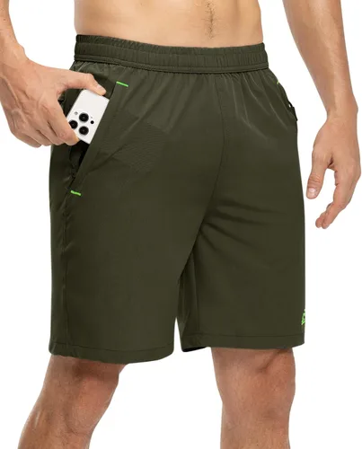 Vista 3 de TBMPOY Pantalones cortos de senderismo para hombre de 7 pulgadas, de secado rápido, atléticos, gimnasio, deportes al aire libre, entrenamiento