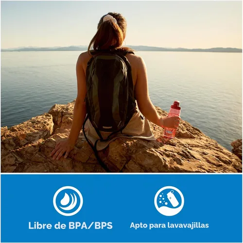Vista 3 de Nalgene On The Fly Bota de Agua sin BPA - Tapa de Reemplazo Rojo remolacha/rojo