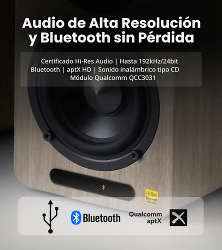 Vista 6 de Edifier Airpulse A60 - Altavoces Bluetooth de alta resolución para Nogal