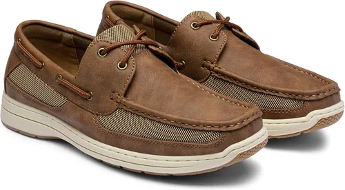 Vista 9 de Vostey Zapatos sin cordones para hombre, con soporte de arco, zapatos náuticos de 2 ojales ligeros para hombre