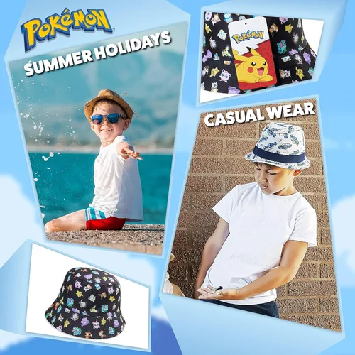 Vista 6 de Pokemon Gorra de béisbol para niños y niñas, unisex, Pikachu, correa ajustable, accesorios de verano