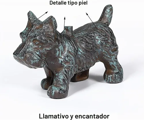 Vista 2 de Tope de Puerta de Hierro Fundido con Manija, Tope de Puerta de Metal Resistente para Perros de 4.88 Libras, Azul Desgastado..