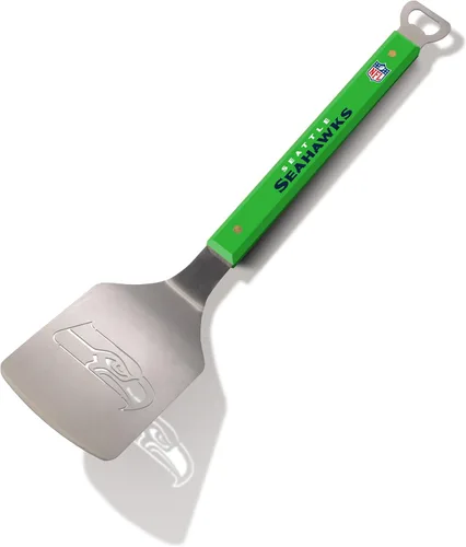 Vista 24 de YouTheFan NFL Sportula (espátula) de acero inoxidable de 18 pulgadas con abrebotellas