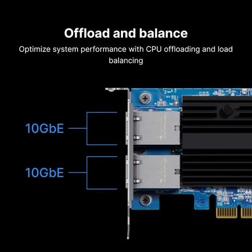 Vista 3 de Synology Adaptador de red PCIe RJ-45 de 2 puertos 10GbE E10G30-T2