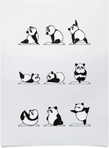 Vista 9 de Society6 Huebucket - Póster de yoga de bulldog inglés, 18 x 24 pulgadas, color azul Bulldog Inglés Yoga