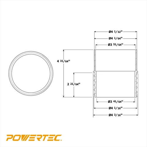 Vista 6 de POWERTEC 70285 Empalme de conexión rápida de 4 "para tubería de PVC DWV con extremo roscado izquierdo a manguera flexible de 4" I.D.