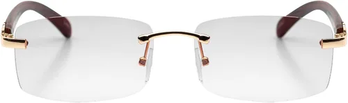 Vista 2 de Elite Slim - Gafas de sol rectangulares sin montura de metal y madera Art Aviator Multicolor