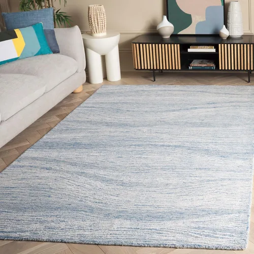 Vista 20 de SAFAVIEH Metro Collection - Alfombra decorativa de 2 x 3 pies, azul y marfil, diseño transicional, ideal para áreas de alto tráfico en pasillo, baño