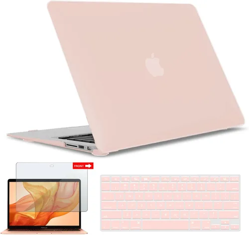 Vista 43 de iBenzer Carcasa rígida de plástico con superficie suave 3 en 1 y cubierta para teclado y protector de visualización para MacBook Air, Negro