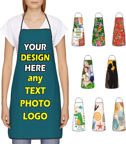 Vista 10 de Delantales impermeables personalizados para diseñar tu propia foto logotipo texto para cocinar hornear 28.3 x 20.4 pulgadas