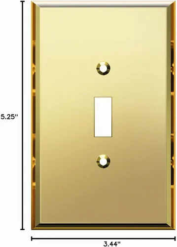 Vista 8 de LIDER - Placa de pared reflectante para interruptor de palanca, de gran tamaño, 1 banda, acrílico Dorado